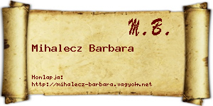 Mihalecz Barbara névjegykártya