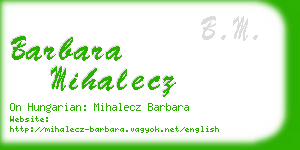 barbara mihalecz business card